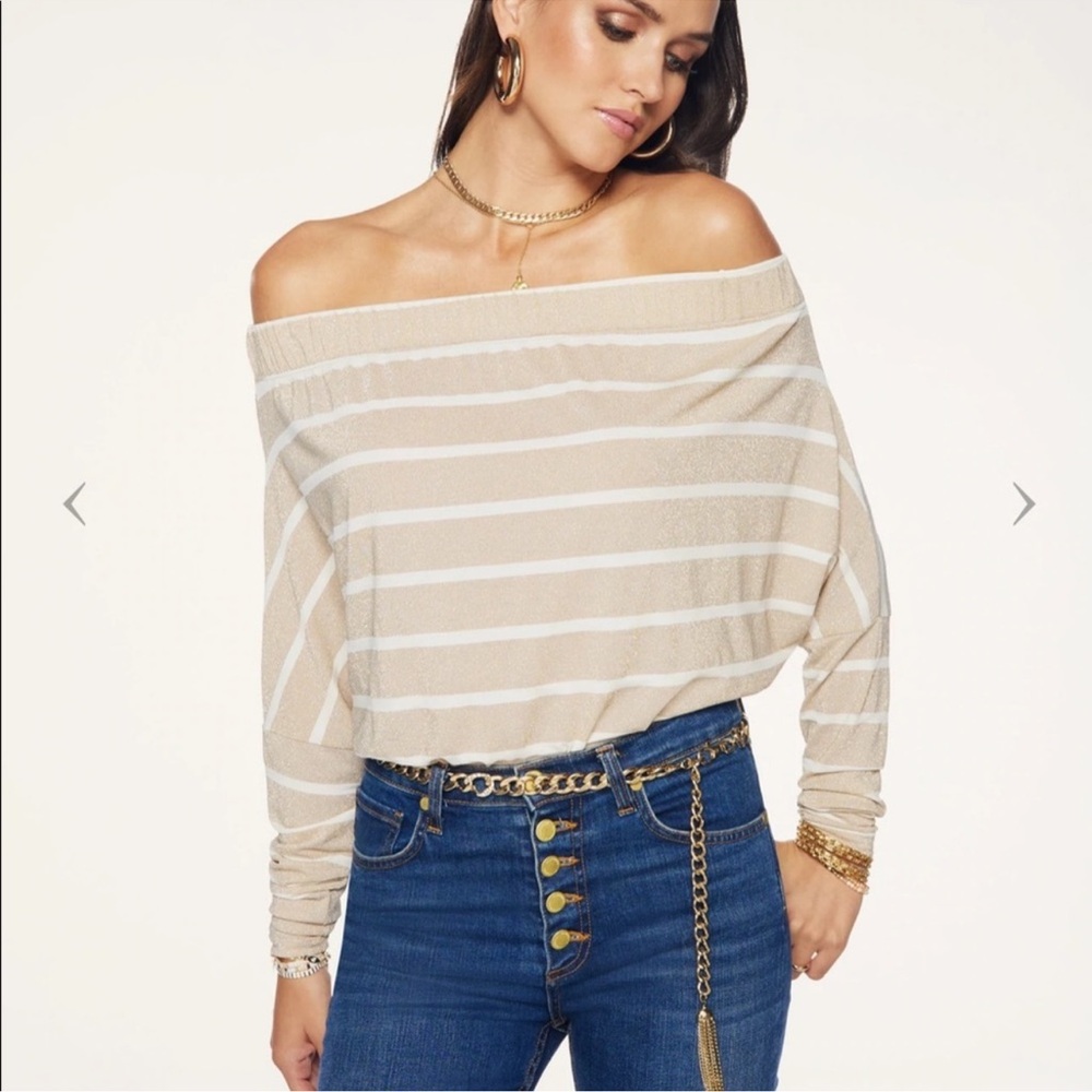 Ramy Brook BLACK Desiree striped bodysuit
